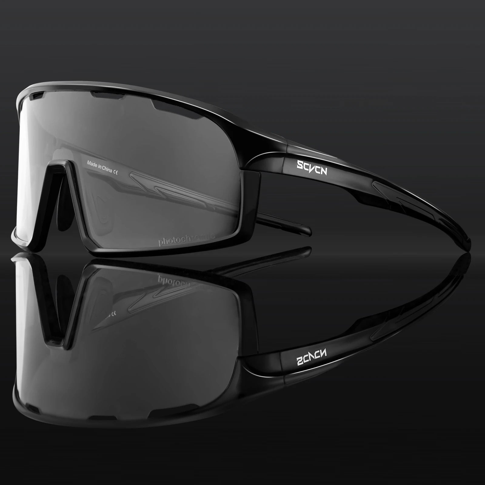 SCVCN Photochromic Cycling Sunglasses Cycling Glasses UV400 Bicycle Eyewear Sports MTB Outdoor Bike Goggles Sunglasses Eyepieces