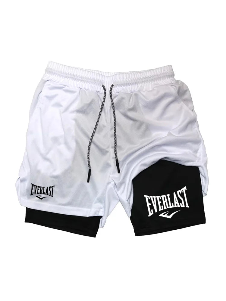 Men Running Shorts 2 In 1 Double-deck Sport Shorts Sportswear Gym Fitness Short Pants Training Jogging Bottom Men&