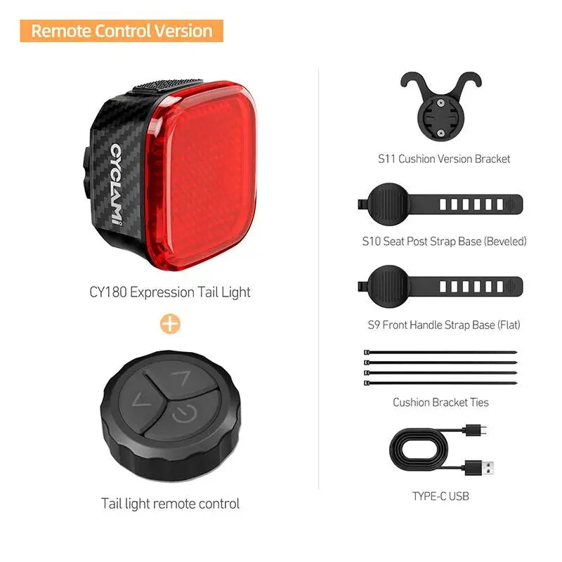 CYCLAMI Team Sync Tail Light Bike Turn Signals Bicycle Rear Light Wireless Remote Control Warning Cycling Expression Taillights