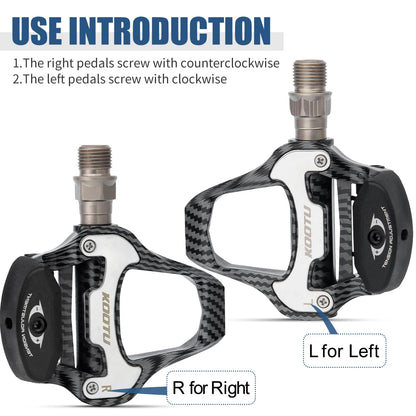 Carbon Pattern Road Bike Pedals Clipless Pedals Bicycle Racing Shoe Pedals For Shimano/KEO System System Clip-On Pedals