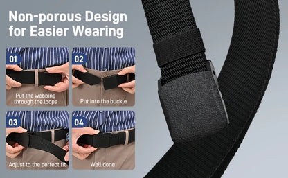 Tactical Belt for Man Golf Outdoor Casual Canvas Belt Black Training Trouser Belt Wide Automatic Buckle Nylon Belt Hunting Sport