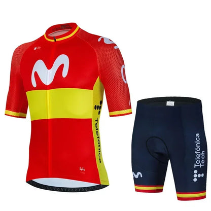 Movistar Pro Team Summer Cycling Jersey Suit Men&
