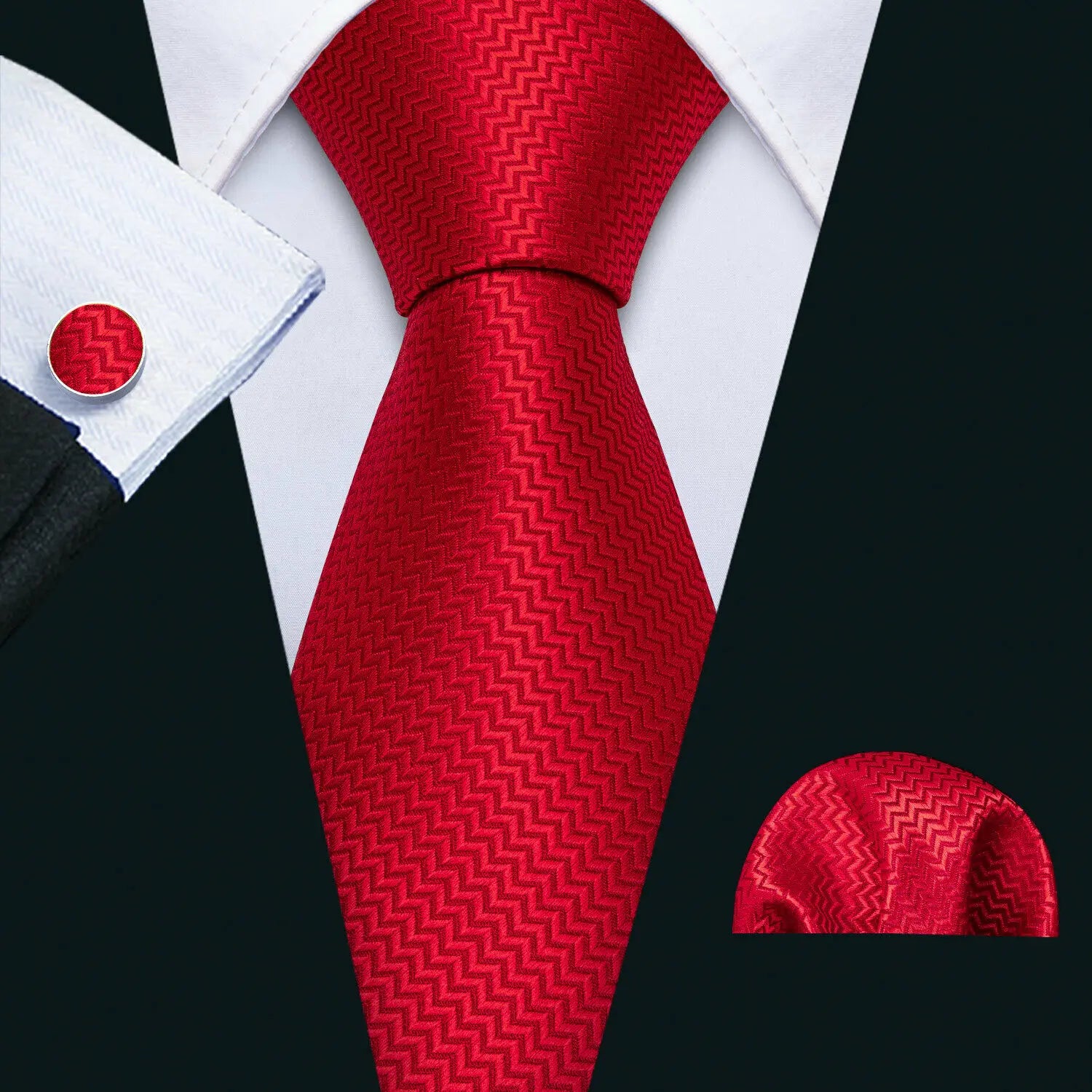 Barry.Wang Jacquard Bright Red Men&