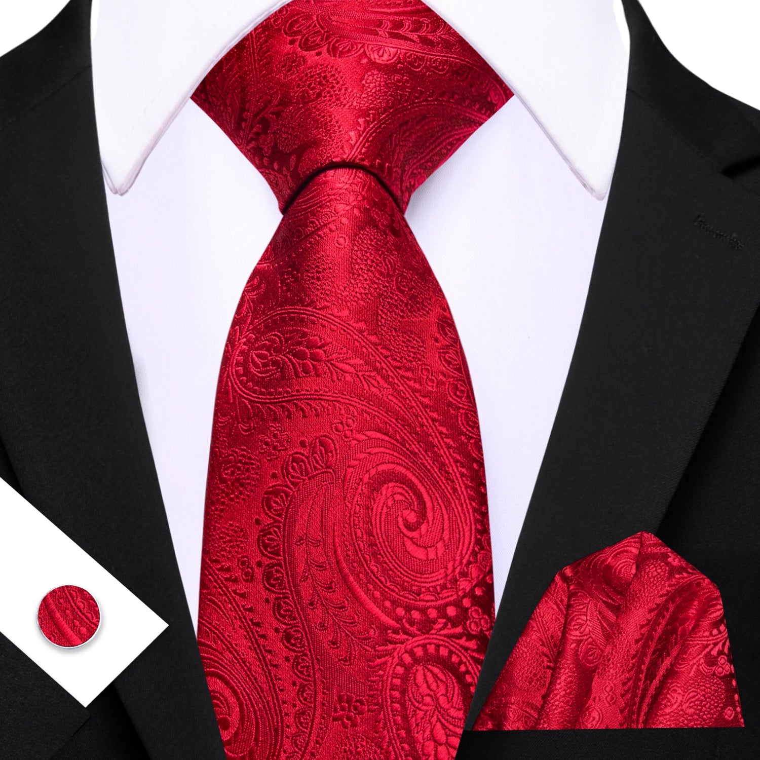 Barry.Wang Jacquard Bright Red Men&