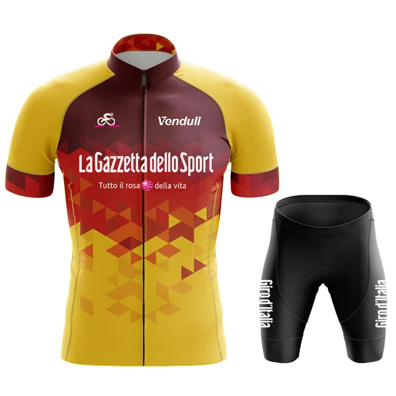 Tour De Italy Cycling Jersey Set for Men, Short Sleeve, Breathable, MTB Bike Clothing, Uniform Suit, Summer, 2024