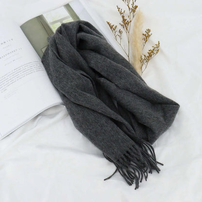 High Quality Solid Color 100% Wool Scarf Men&