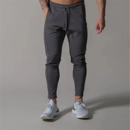 Spring and autumn sports trousers for men, running cotton slim-fitting trousers with ankle zippers, casual sweatpants