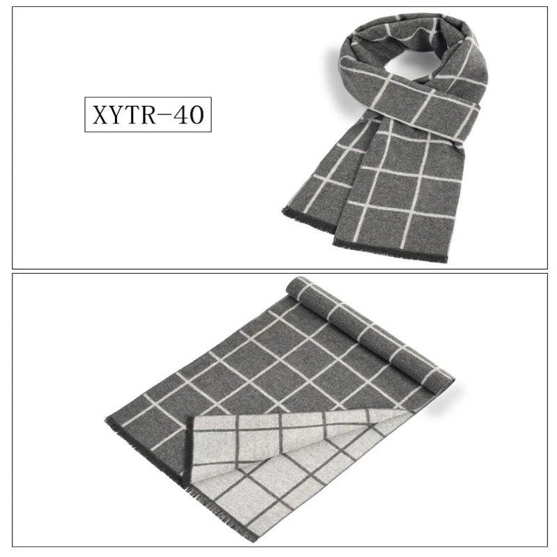 Classic Brand Scarfs for Men Thick Imitation Cashmere Shawl Scarves Winter Warm Business Muffler Scarves Long Wrap