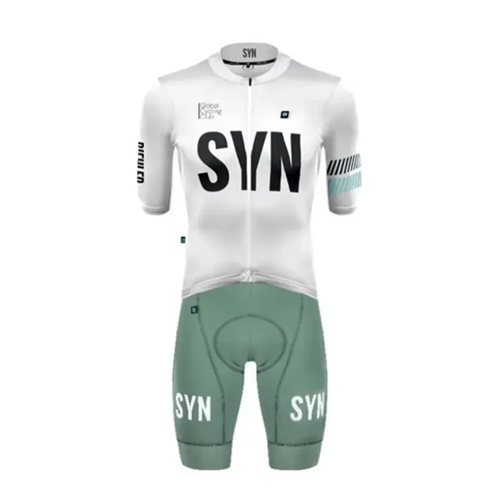 Summer Unisex summer short sleeve suit 2026 SYN short sleeve cycling Jersey and gel shorts Triathlon Suit Mtb