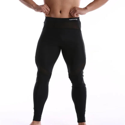 Men Long Johns Summer Ice Silky Mesh Pants Breathable Soft Sleep Wear Bottoms Tight Male Long Underwear Leggings Pajamas