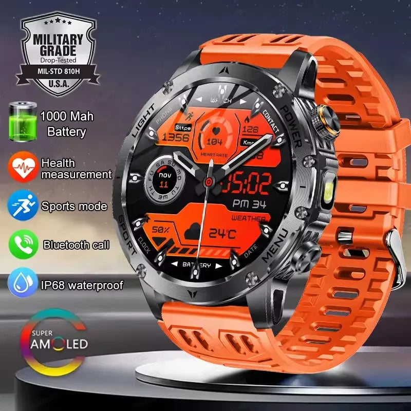 T-Rex 3 Military Grade 1000mAh Battery Smart Watch IP68 Waterproof GPS Bluetooth call AMOLED HD Men Sports 2026 New Smartwatch