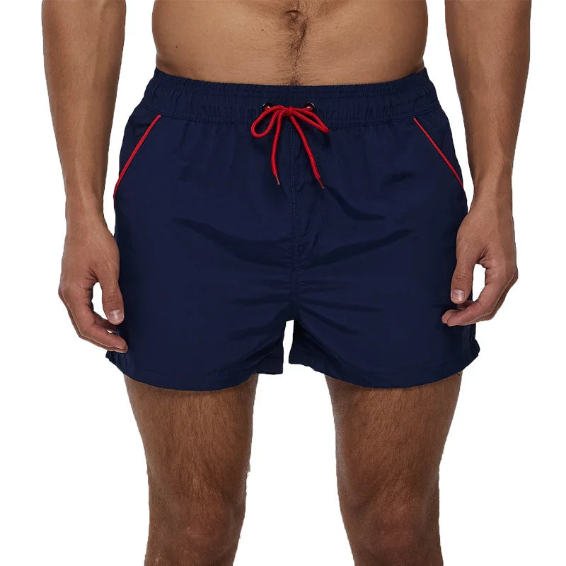 Men Summer Swim Shorts Swimwear Trunks Swimsuits Quickly Dry Surf Beach Board Elastic Waist Swim Pants Surffing Shorts with Mesh
