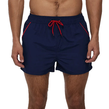 Men Summer Swim Shorts Swimwear Trunks Swimsuits Quickly Dry Surf Beach Board Elastic Waist Swim Pants Surffing Shorts with Mesh