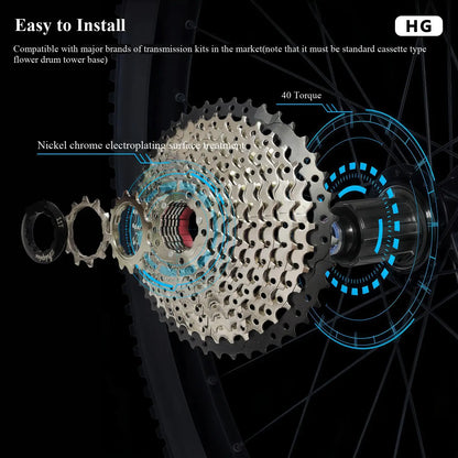 Bike Freewheel,Bicycle Cassette Freewheel 8S(11T-32T)/9S(11T-36T)/10S(11T-42T)/11S(11T-46T)/12S(11T-52T),Cycling Parts