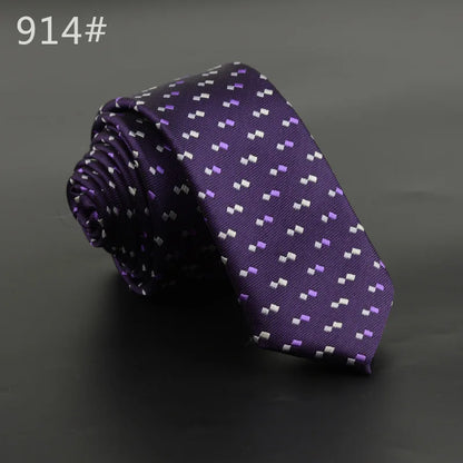 5cm Width Mens Ties New Fashion Plaid Neckties Corbatas Gravata Jacquard Woven Slim Tie Business Wedding Stripe Neck Tie For Men