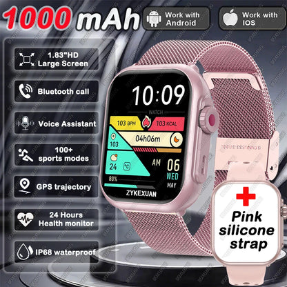 2025 New For Xiaomi Smart Watch Men Women 1.85-Inch HD AMOLED Full Touch Screen IP68 Waterproof Bluetooth Call SmartWatch Man