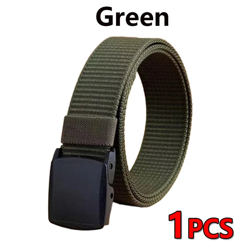 Tactical Belt for Man Golf Outdoor Casual Canvas Belt Black Training Trouser Belt Wide Automatic Buckle Nylon Belt Hunting Sport