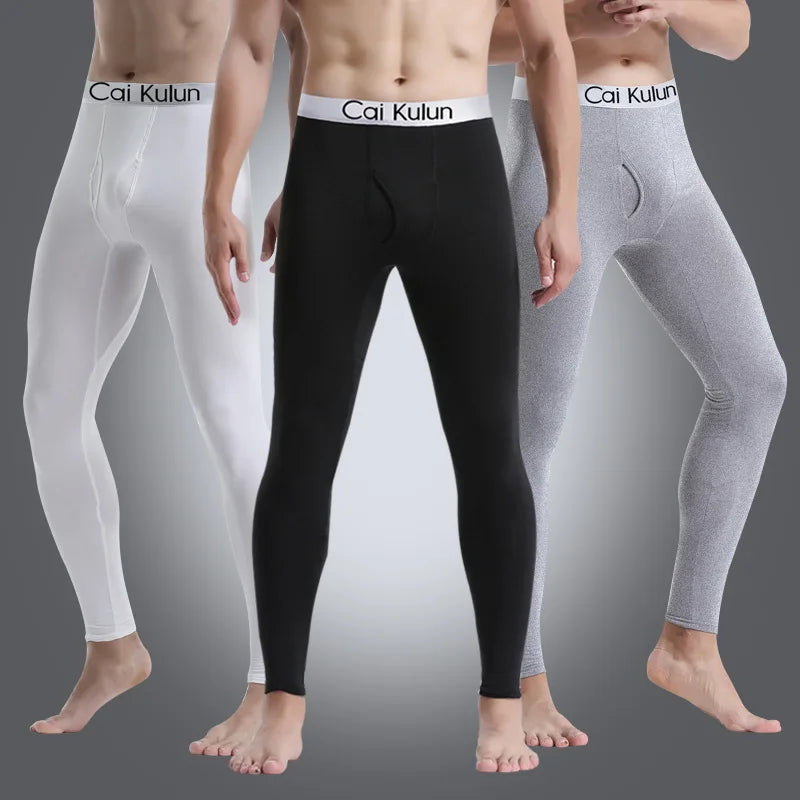 2025 New Thermal Underwear Men Winter Clothes Fleece Keep Warm Leggings Soft Underpants Also Can Sleepwear