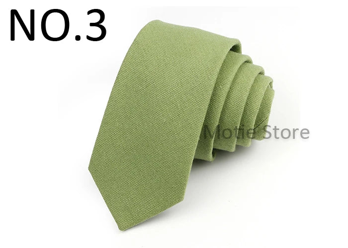 Mens Ties 6cm Classic Cotton Handmade Skinny Neck Ties For Men Soild Color Narrow Collar Slim Orange Grey Blue Tie Casual Tie