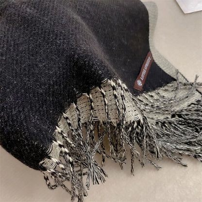 Winter Solid Color Cashmere Like Blanket Women Scarf Designer Thick Warm Pashmina Shawl Wraps With Tassel Poncho Stoles Echarpe