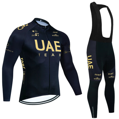 Winter 2027 ITALIA Cycling Jacket UAE Bike Jersey Pants Men Women Thermal Fleece Ropa Ciclismo Bicycle Maillot Pants Clothing