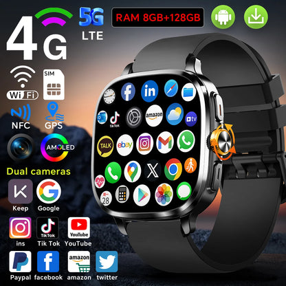 Newest Android 13.0 Smartwatch 5G Full Netcom Smart Watch With 190° Rotary Camera GPS Position WIFI NFC 2100mAH Battery 2.4inch