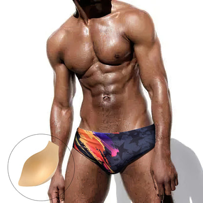New Swimwear Sexy Low Waist Mens Bathing Swimsuit Quick Dry Pad Push Up Sunga Mayo Trunks Male Sport Beach Surfing Swim Briefs