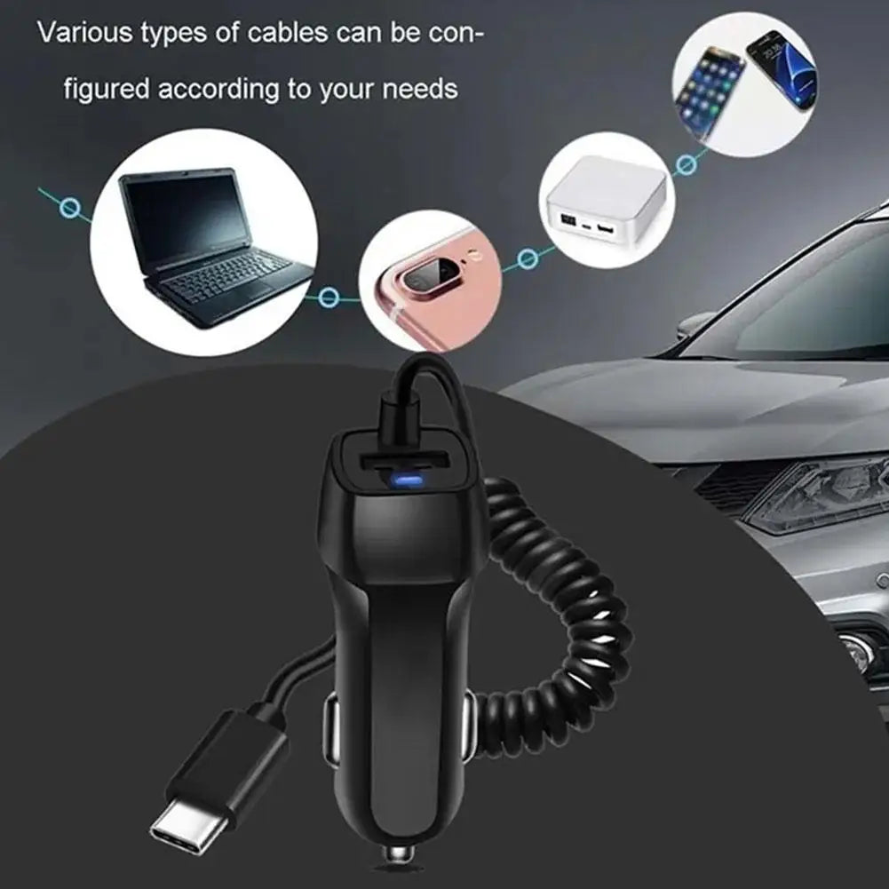 Car Charger USB Quick Charger 3.0 Auto Charger Mobile Phone Micro Type C Fast Cable For Huawei For IPhone Android Chargers