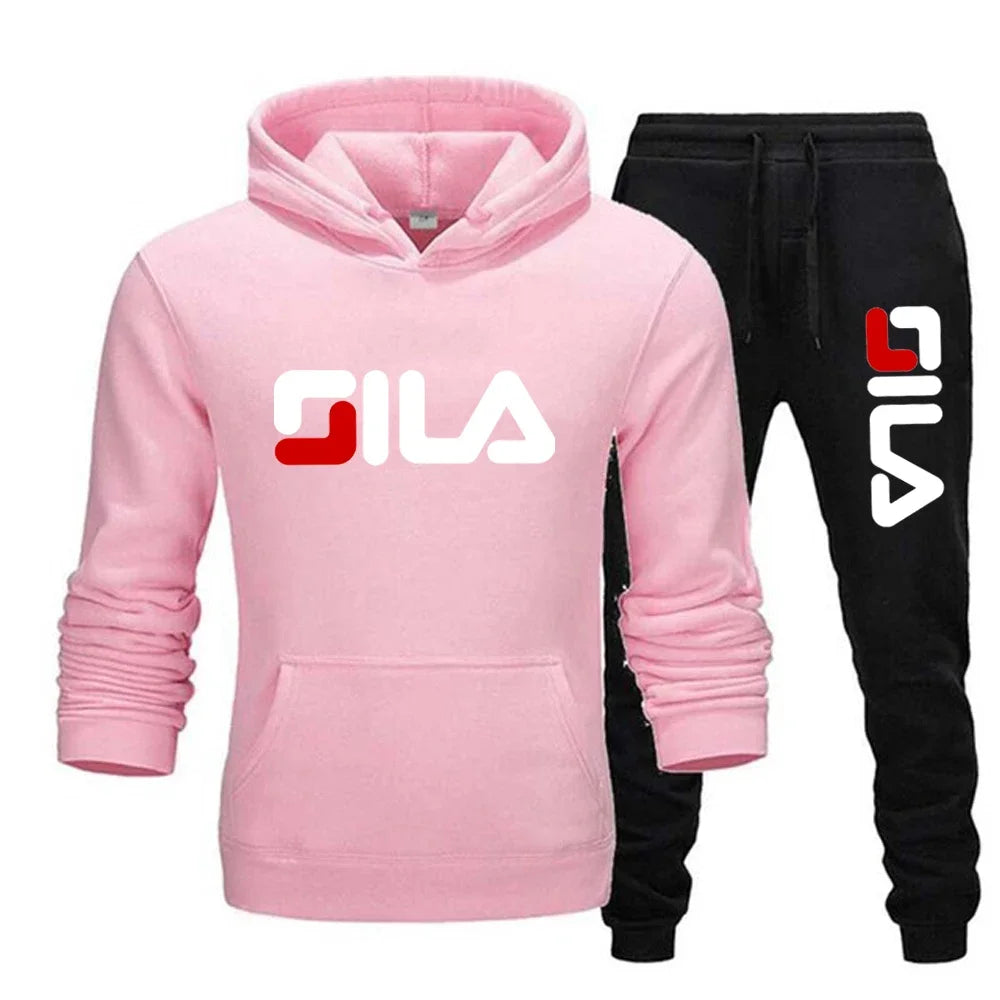 Two-piece sweatshirt, hoodie and casual long pants for men and women in autumn and winter 2025, loose sportswear and fitness set