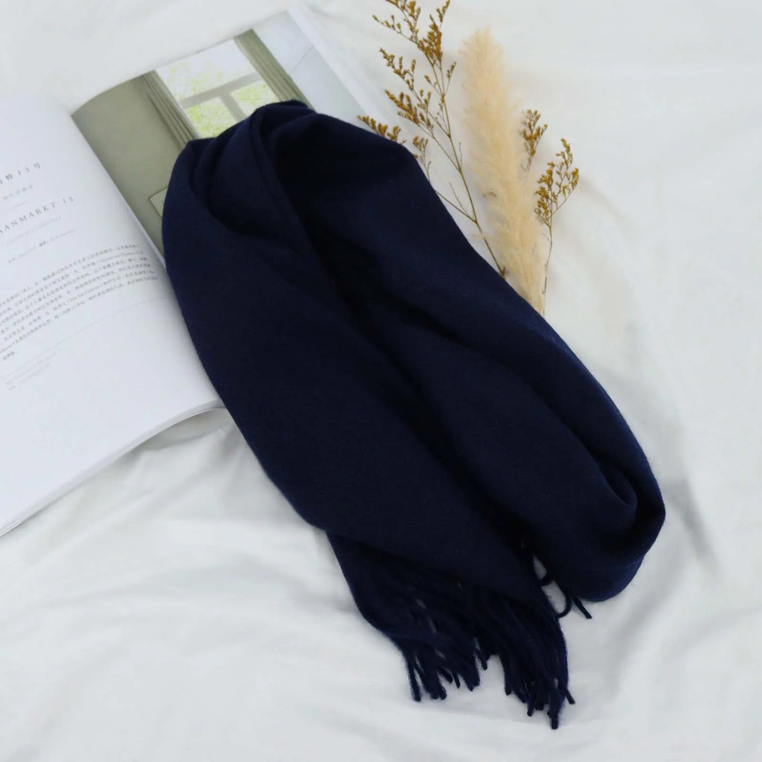 High Quality Solid Color 100% Wool Scarf Men&