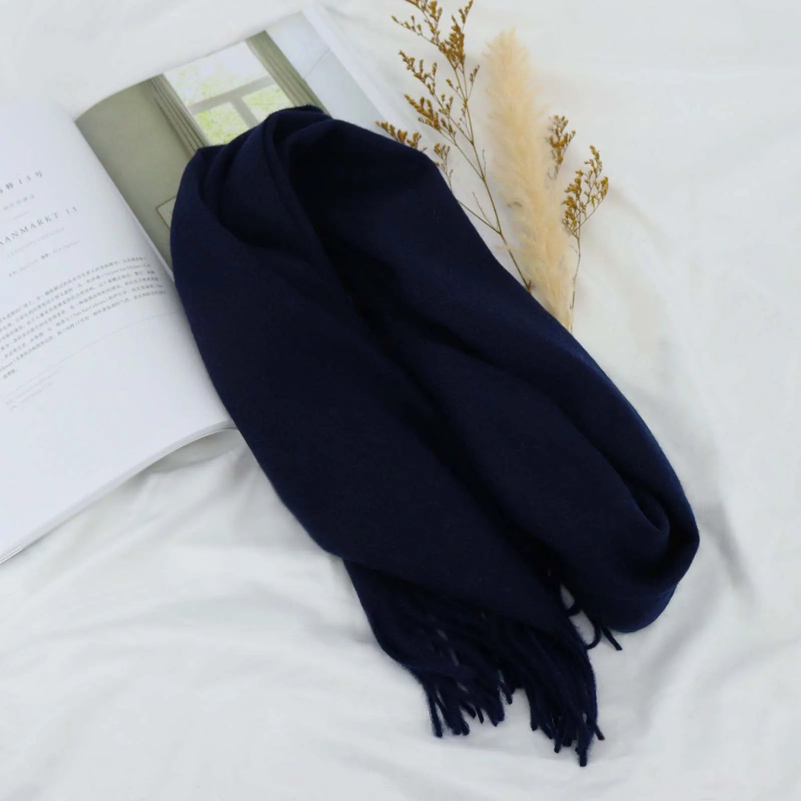 High Quality Solid Color 100% Wool Scarf Men&