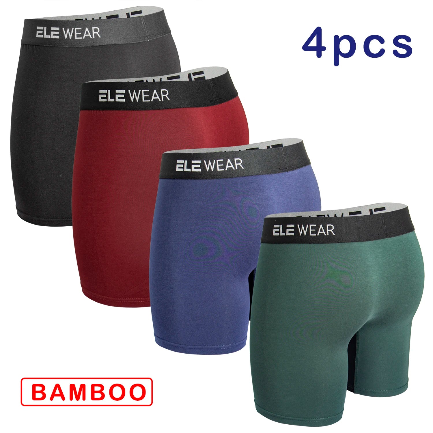 4 pcs Bamboo Men Underwear Boxers Breathable Mens Boxershorts Men&