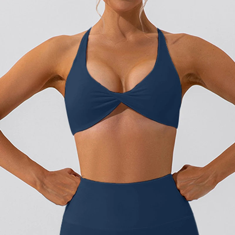 Sexy Gym Top Women Crease Sports Bra Running Back Cross Yoga Bra Breathable Sports Underwear Women Fitness Workout Top Women