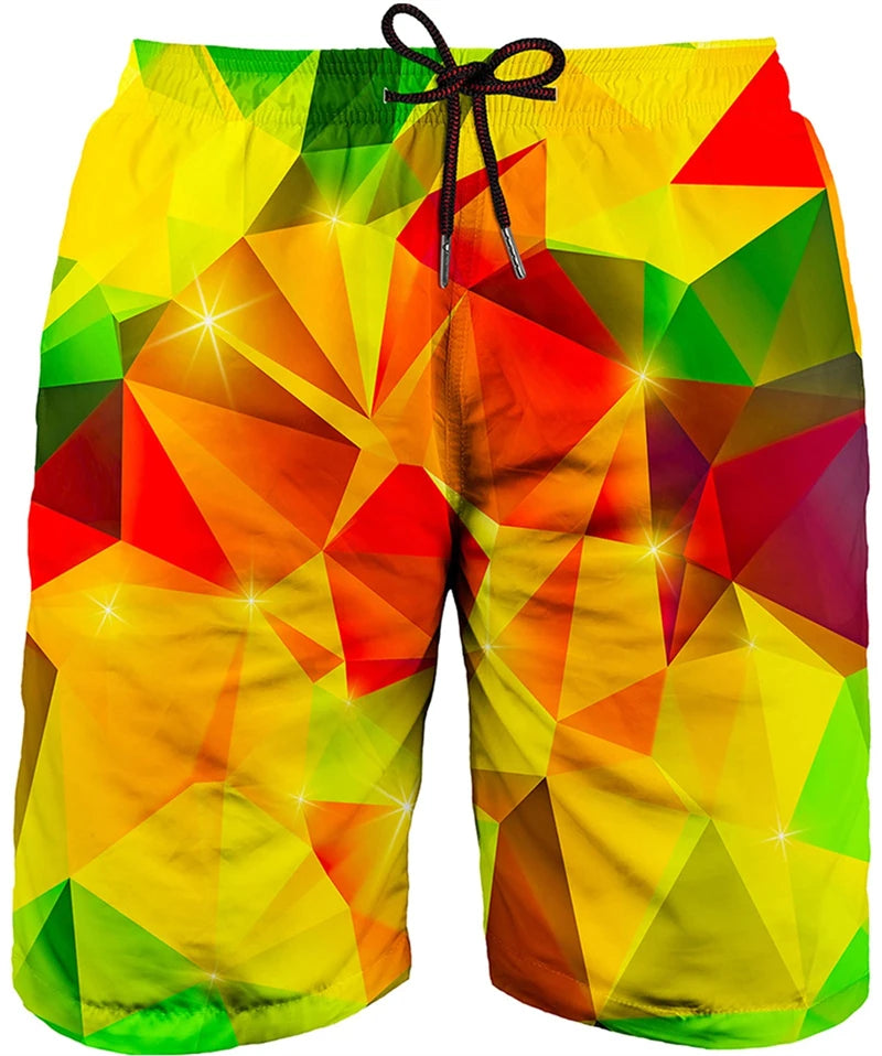 Summer Painting Art 3D Printing Mens Swimwear Swim Shorts Trunks Beach Board Shorts Swimming Pants Swimsuits Running Sports Mens