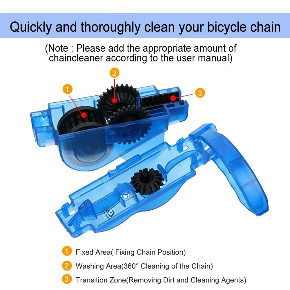 Portable Chain Cleaner MTB Cycling Cleaning Kit Bicycle Scrubber Brushes Set Bike Wash Repair Tool for Road Cycling