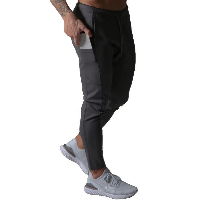 Spring and autumn sports trousers for men, running cotton slim-fitting trousers with ankle zippers, casual sweatpants