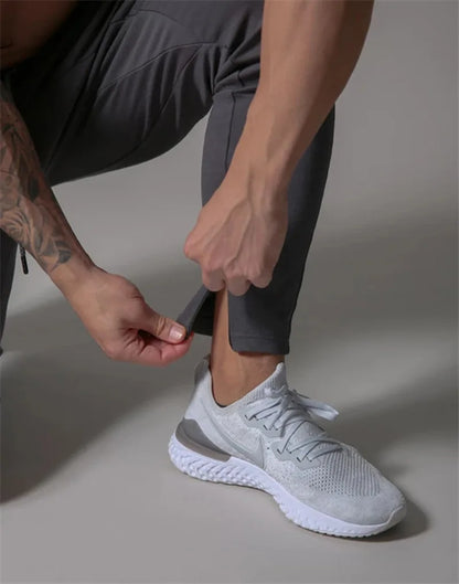 Spring and autumn sports trousers for men, running cotton slim-fitting trousers with ankle zippers, casual sweatpants