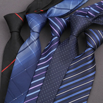 7.5/8CM Man Thin Tie Striped Necktie Men Business Formal Wedding Tie Navy Blue Black Neck Ties Fashion Shirt Necktie Accessories