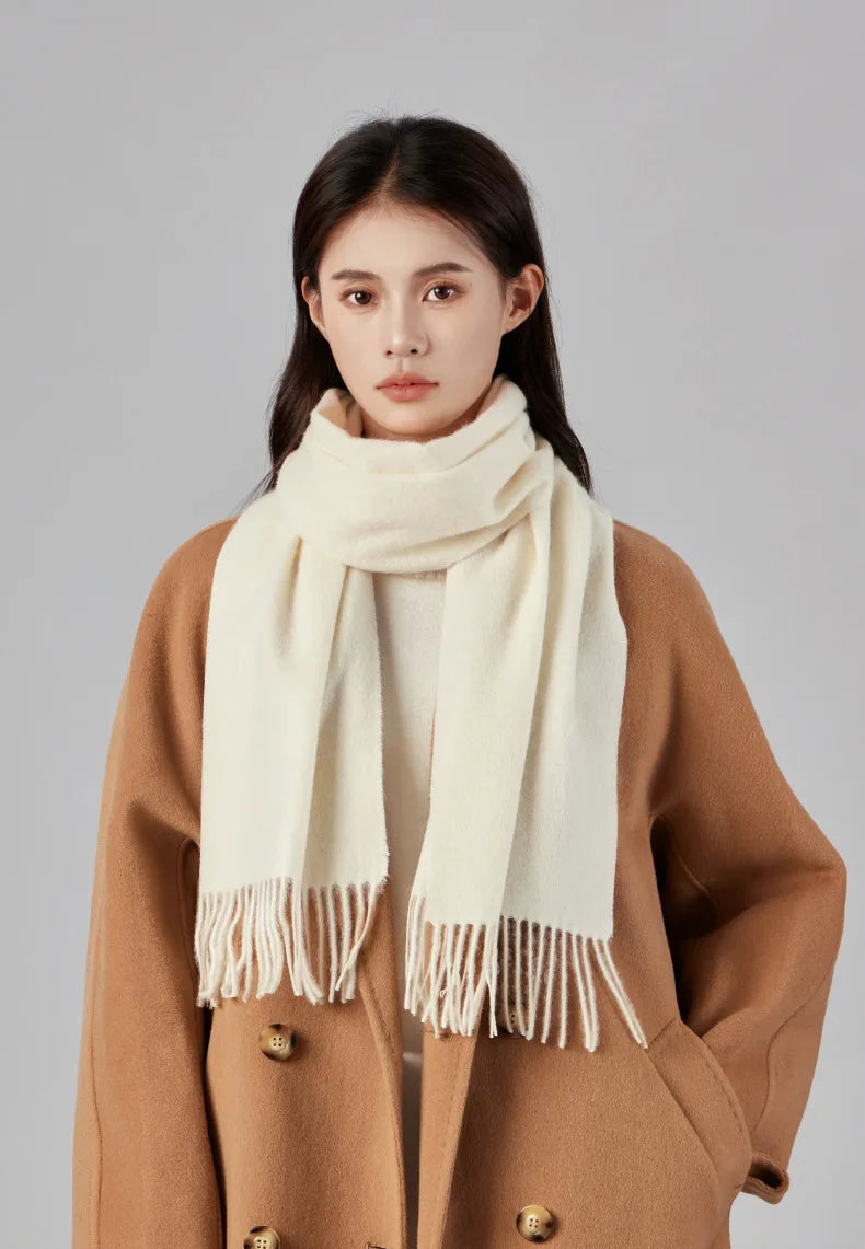 High Quality Solid Color 100% Wool Scarf Men&