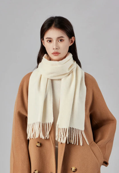 High Quality Solid Color 100% Wool Scarf Men&