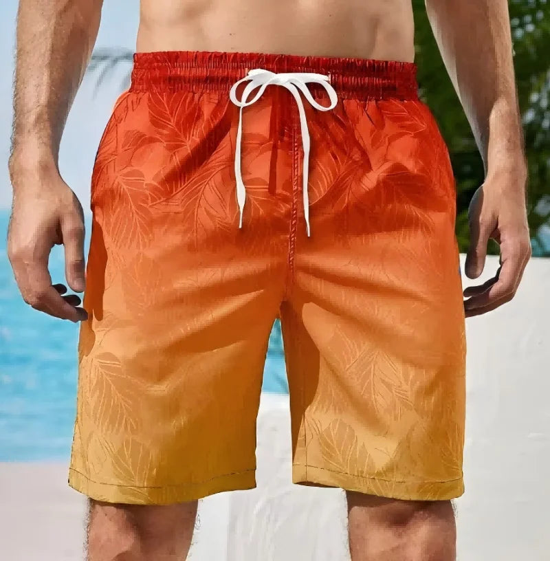 Mens Swim Trunks with Mesh Lining Side Pockets Solid Beach Shorts Quick Dry Lightweight Drawstring Board Shorts Summer Swimwear