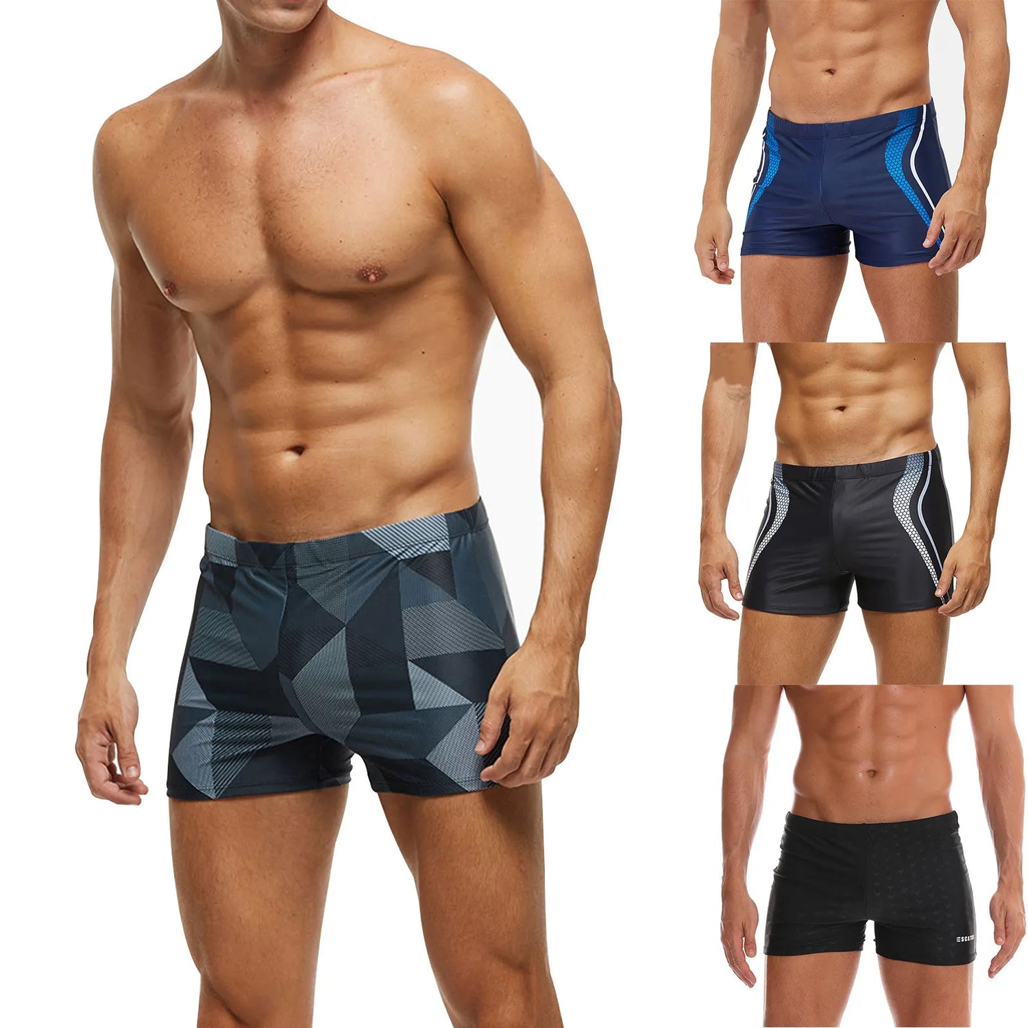 Men Swimwear Brazilian Traditional Cut Swimsuits Swim Bikini Surf Boxer Briefs Board Shorts Trunks printed Sunga