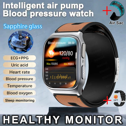 GUHUAVMI New Smart Watch Airbag air pump measurement Blood pressure Health Sport 2.06 inch AMOLED retina touch screen Smartwatch