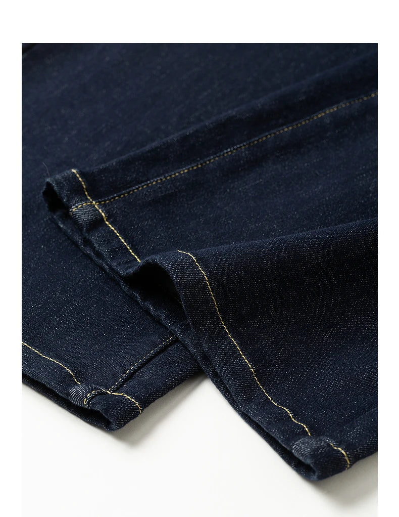 TOYOUTH Women Jeans 2025 Winter New Wool-Blend Elastic Retro Original Color Mid-Low Waist Wide-Leg Trousers