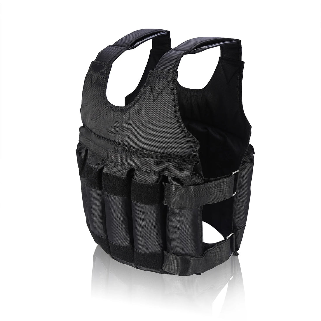Max.50kg Loading Fitness Weighted Vest with 12 Pouches Training Fitness Jacket Adjustable Fitness Equipment For Boxing Training