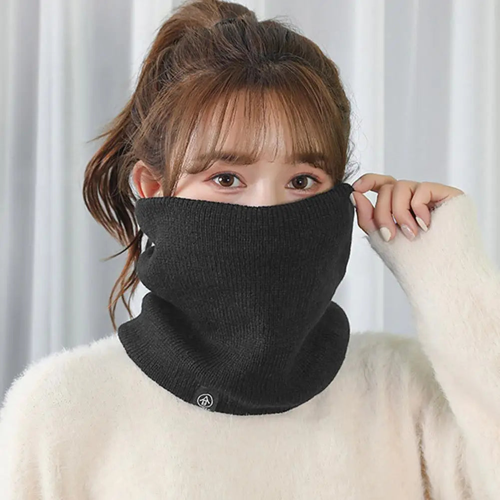 Fashion Women Knitted Scarf Solid Cashmer Like Winter Snood Scarves Lady Warm Wool Fur Thick Unisex Men Neck Scarfs Ring