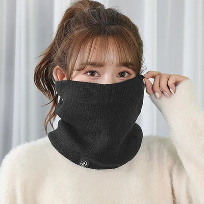 Fashion Women Knitted Scarf Solid Cashmer Like Winter Snood Scarves Lady Warm Wool Fur Thick Unisex Men Neck Scarfs Ring