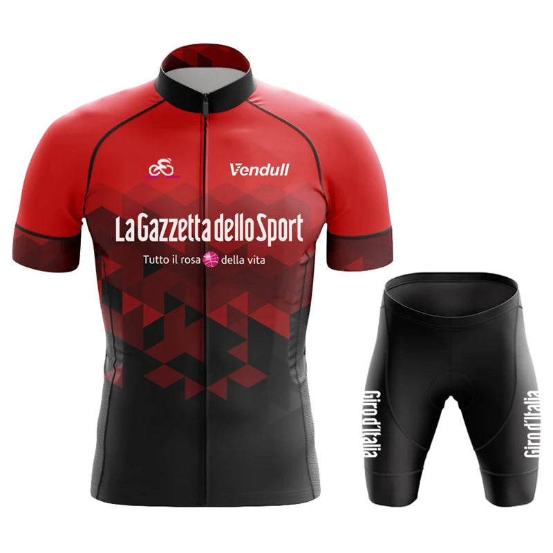 Tour De Italy Cycling Jersey Set for Men, Short Sleeve, Breathable, MTB Bike Clothing, Uniform Suit, Summer, 2024