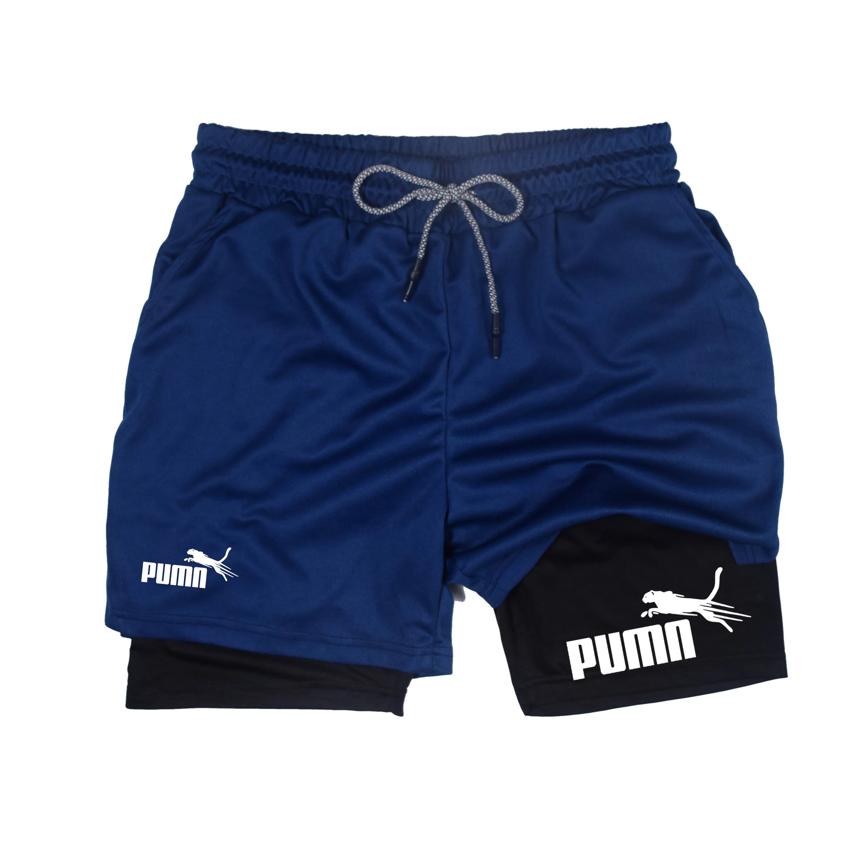 Summer breathable 2-in-1 double-layer shorts men&