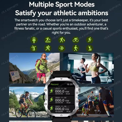 2025 New SmartWatch Men Militray Outdoor GPS Sport Watches Heart Rate Sleep Waterproof Smart Watch IOS Android
